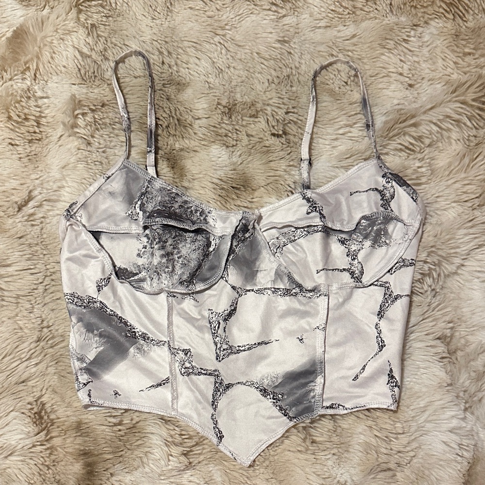 SHEIN Gray Marble Camisole Top